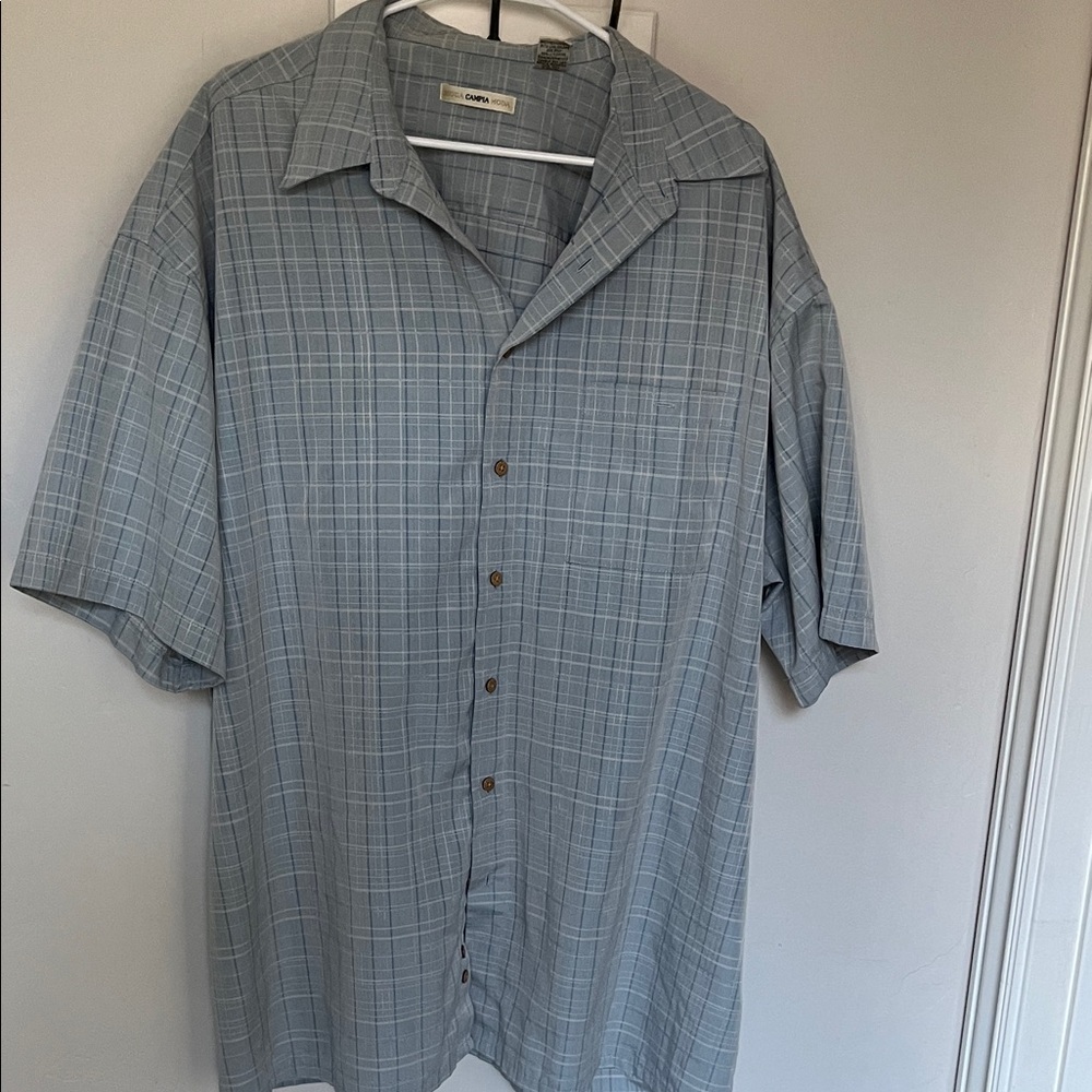 Cubavera Men's Classic Blue Checkered Shirt